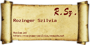 Rozinger Szilvia névjegykártya