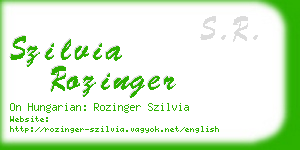 szilvia rozinger business card